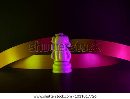 Chess piece horse multicolour effects stock photograph