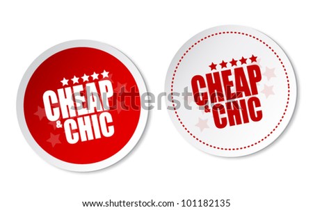 Cheap & Chic stickers Royalty-Free Stock Photo #101182135