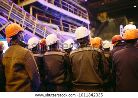 Strike of workers in heavy industry. Royalty-Free Stock Photo #1011842035