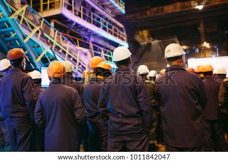 Strike of workers in heavy industry. Royalty-Free Stock Photo #1011842047
