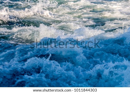 Waves of water ocean active splashing