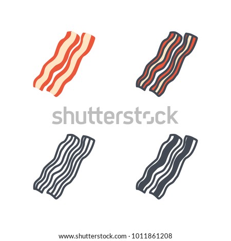 Bacon food flat line icon