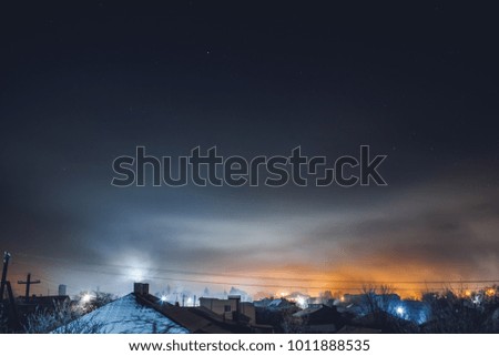 winter night photos of the town