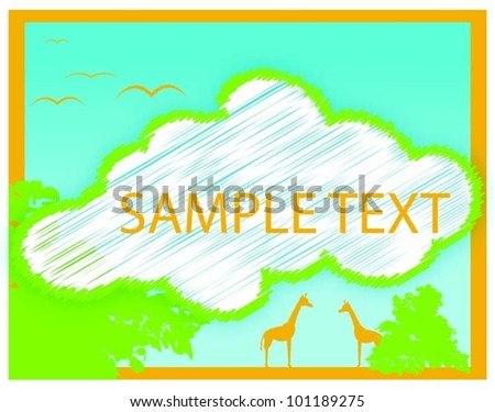 invitation templates cloud collection - giraffe under clouds