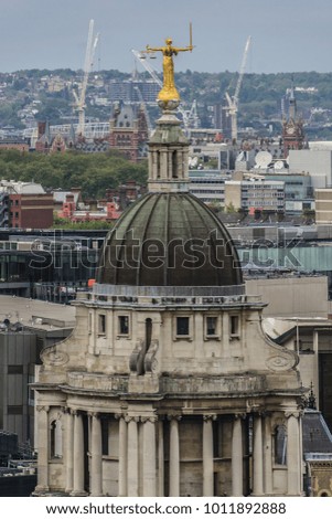 Aerial View of London from St. Paul Cathedral, London, UK.