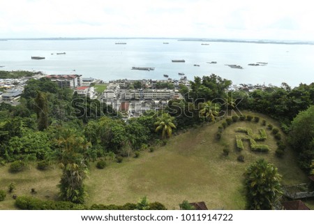 View of Sandakan Bay, Borneo, Malaysia