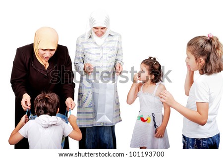 Muslim mothers bought presents for their kids