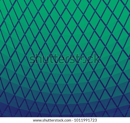 Blue and green repeating pattern of triangles modern background texture