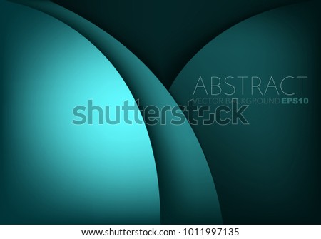 Green turquoise curve background vector