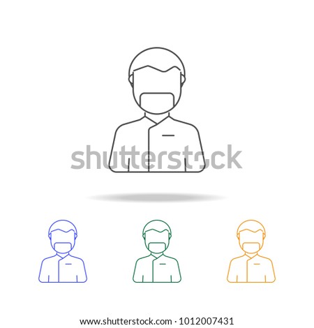 Medical surgery doctor avatar multicoloured icons. Element of profession avatar of for mobile concept and web apps. Thin line  icon for website design and development on white background