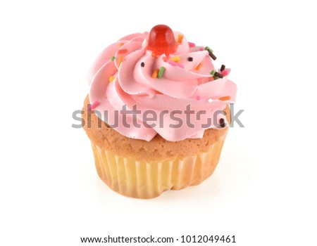 mini tasty cupcake isolated on white background