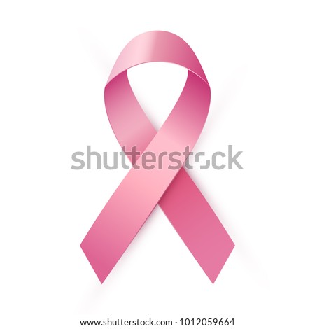 Realistic pink ribbon, breast cancer symbol on a white background. Vector illustration.