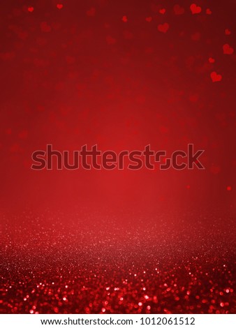 red background love  happy  valentine day concept with sparkling heart is abstract and space for text input. Festive banner and poster.
