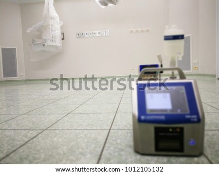 Quality Particle Counters - Clean room Testing in Operating Room Royalty-Free Stock Photo #1012105132