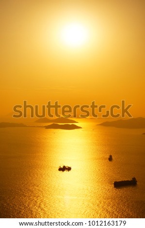 Orange Sunset at Hong Kong