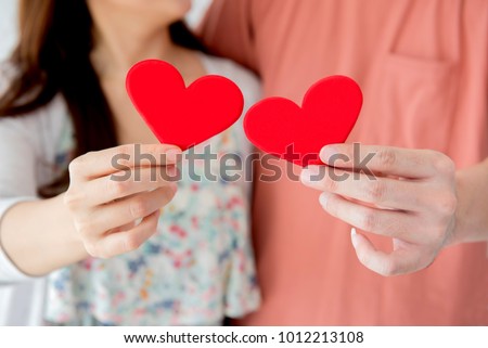 Valentines day and Sweetest day, love concept with heart. Loving yourself with copy space for text. Royalty-Free Stock Photo #1012213108
