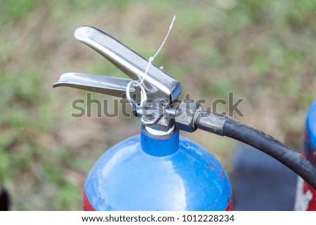 Fire extinguisher tank on outdoor
