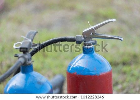 Fire extinguisher tank on outdoor