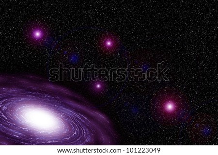 Galaxy of Pink with cloud