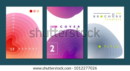 Gradient backgrounds, simple cover design set, company annual report template, vector illustration.