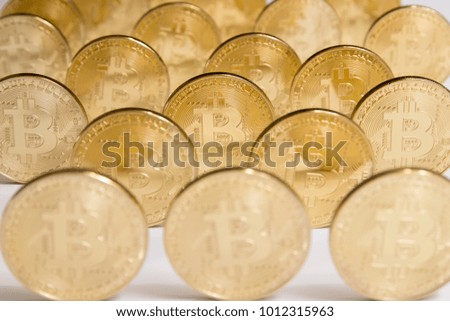 Golden Bitcoin digital currency, financial industry.