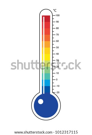 Thermometers icon with different zones. Vector image isolated on white background Royalty-Free Stock Photo #1012317115