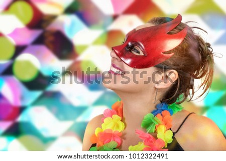 Girl enjoying the carnival dancing costumed in São Paulo, Brazil