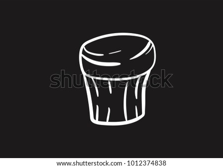 cup cake black icon flat black