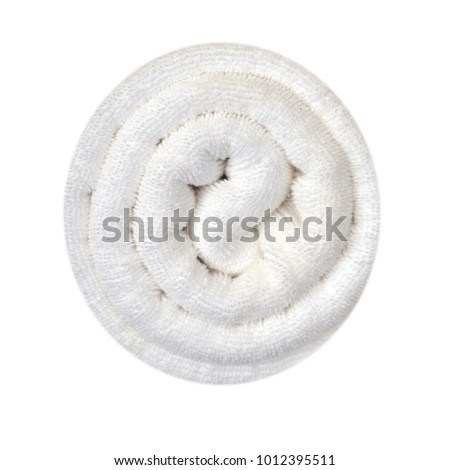 White roll towel isolated background Royalty-Free Stock Photo #1012395511