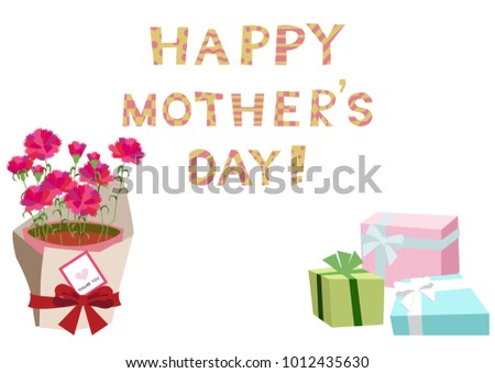 Message of Mother's Day.
Clip art of Mother's Day.
Message of appreciation.
Image of carnation and Mother's Day.
Illustration of a message on Mother's Day.