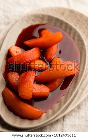 Pears in red wine (desert)