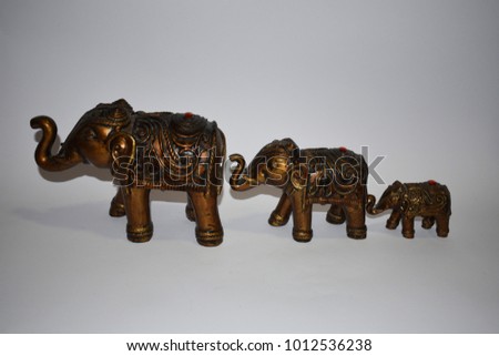 Elephant family figurines stock images