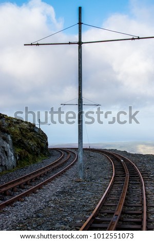 Snaefell mountain railway in winter, Isle of Man