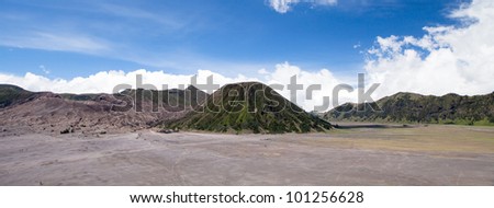 Panorama Batok and Bromo Volcano form East Java, Indonesia