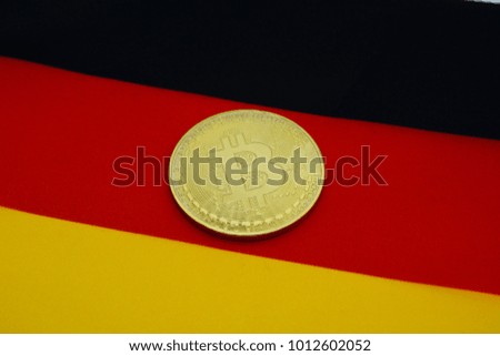 bitcoin on a background of a flag Germany