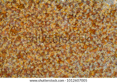 The picture shows a layer of rust on a sheet of metal