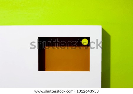 
White rectangle on a green background