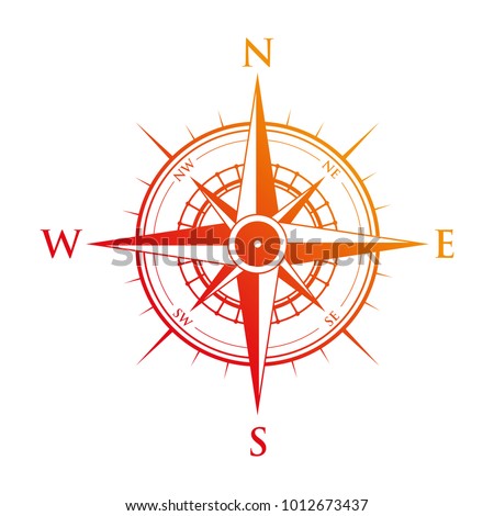 orange and red compass
