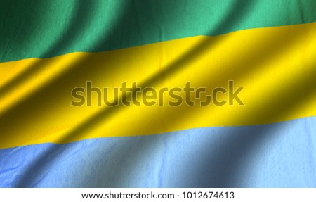Authentic colorful textile Gabon flag
