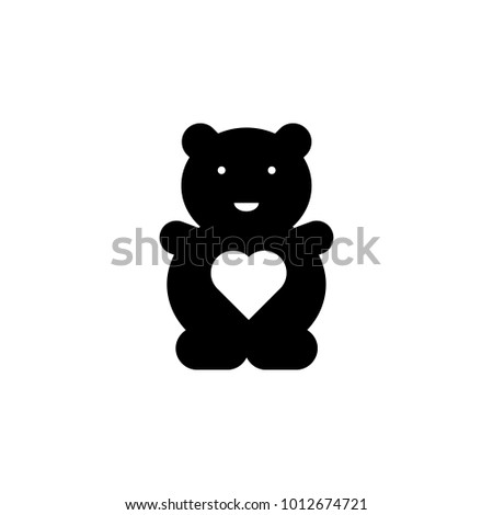 bear cub with heart icon. Element of love for mobile concept and web apps. Thin line  icon for website design and development, app development. Premium icon on white background