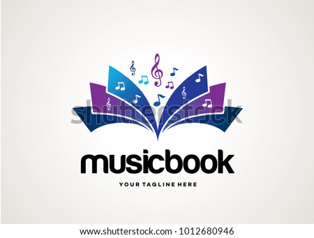 Music Book Logo Template Design Vector, Design Concept, Creative Symbol
