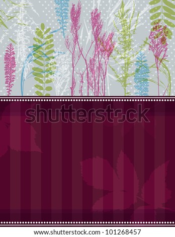 background with many tracing silhouettes of  leafs,  vector EPS10. Contains transparent objects
