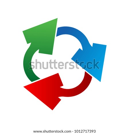 Modern Three Recycle Logo