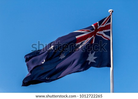 Australian flag australia pole blue sky