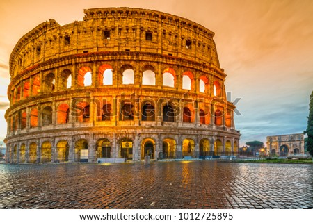 Rome, The Majestic Coliseum. Italy. Royalty-Free Stock Photo #1012725895