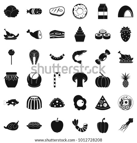Refreshment icons set. Simple set of 36 refreshment vector icons for web isolated on white background