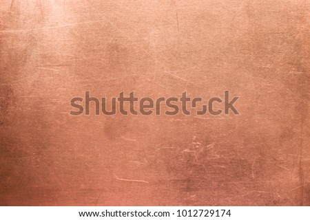 Brushed surface of brass, old plate of copper texture Royalty-Free Stock Photo #1012729174