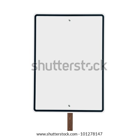 Blank white vertical road sign isolated.