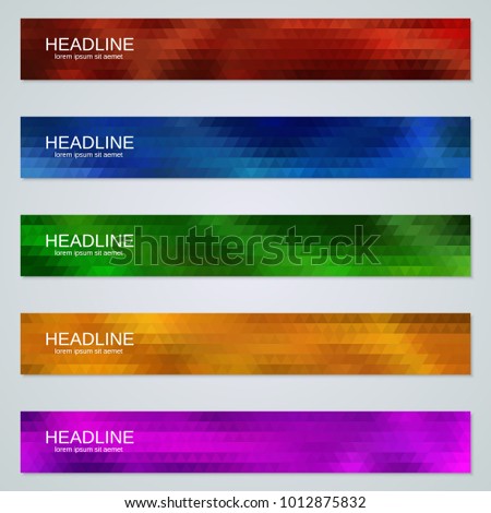 Abstract polygonal colorful web banners vector design collection