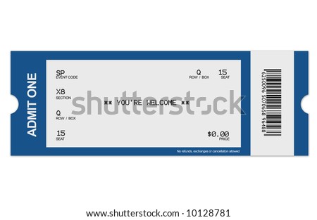 Isolated event ticket Royalty-Free Stock Photo #10128781